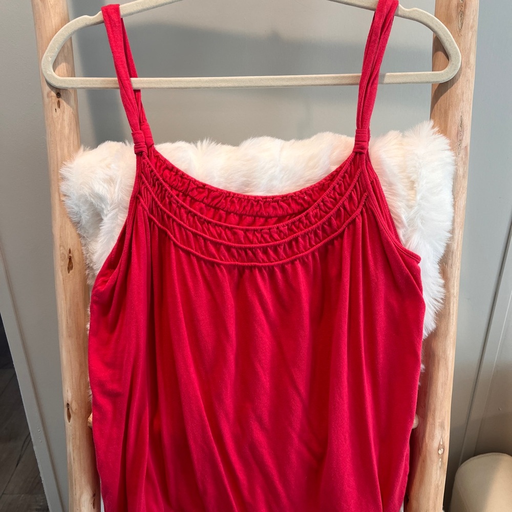 American Eagle Outfitters Red Tank Top with Drawstring